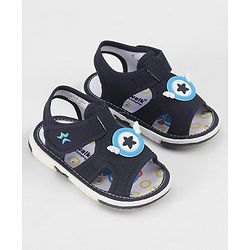 Cute Walk by Babyhug Velcro Closure Sandals with Applique - Navy Blue