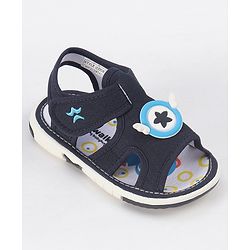 Cute Walk by Babyhug Velcro Closure Sandals with Applique - Navy Blue