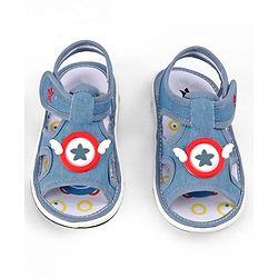 Cute Walk by Babyhug Velcro Closure Sandals with Applique - Navy Blue