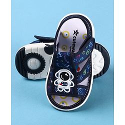Cute Walk by Babyhug Velcro Closure Sandals with Astronaut Applique - Navy Blue