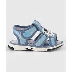Cute Walk by Babyhug Velcro Closure Sandals with Astronaut Applique - Navy Blue