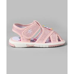 Cute Walk by Babyhug Velcro Closure Sandals With Floral Applique - Pink