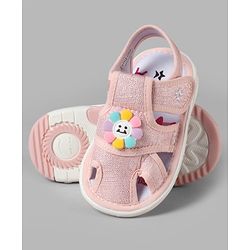Cute Walk by Babyhug Velcro Closure Sandals With Floral Applique - Pink