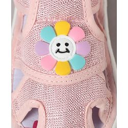 Cute Walk by Babyhug Velcro Closure Sandals With Floral Applique - Pink