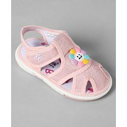 Cute Walk by Babyhug Velcro Closure Sandals With Floral Applique - Pink