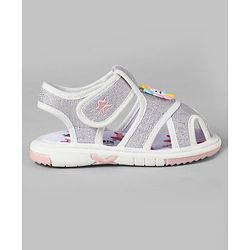 Cute Walk by Babyhug Velcro Closure Sandals With Floral Applique - Pink