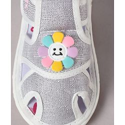 Cute Walk by Babyhug Velcro Closure Sandals With Floral Applique - Pink