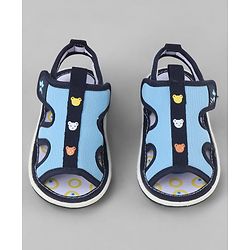 Cute Walk by Babyhug Mesh Velcro Closure Sandal With Bear Print - Blue