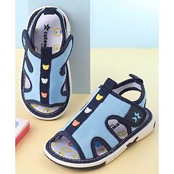 Cute Walk by Babyhug Mesh Velcro Closure Sandal With Bear Print - Blue