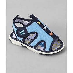 Cute Walk by Babyhug Mesh Velcro Closure Sandal With Bear Print - Blue
