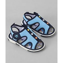 Cute Walk by Babyhug Mesh Velcro Closure Sandal With Bear Print - Blue