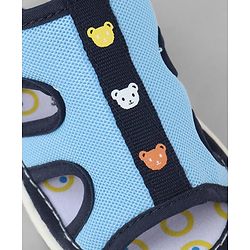 Cute Walk by Babyhug Mesh Velcro Closure Sandal With Bear Print - Blue