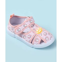 Cute Walk by Babyhug Velcro Closure Sandals with Elephant Print - Pink