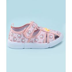 Cute Walk by Babyhug Velcro Closure Sandals with Elephant Print - Pink