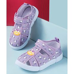 Cute Walk by Babyhug Velcro Closure Sandals with Elephant Print - Pink