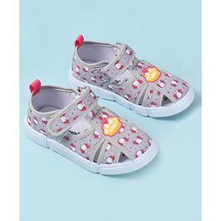 Cute Walk by Babyhug Velcro Closure Sandals with Elephant Print - Pink