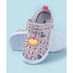 Cute Walk by Babyhug Velcro Closure Sandals with Elephant Print - Pink