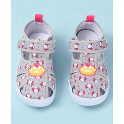Cute Walk by Babyhug Velcro Closure Sandals with Elephant Print - Pink