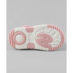 Cute Walk by Babyhug Velcro Closure Floral Printed Sandal With Bow Applique - Pink