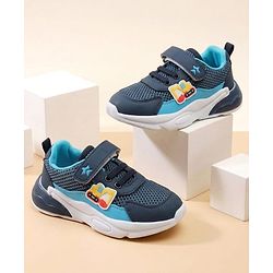 Cute Walk by Babyhug Velcro Closure Sneakers With JCB Applique - Navy Blue