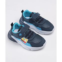 Cute Walk by Babyhug Velcro Closure Sneakers With JCB Applique - Navy Blue