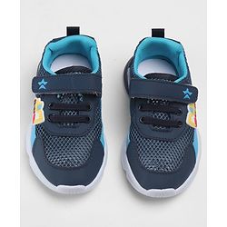 Cute Walk by Babyhug Velcro Closure Sneakers With JCB Applique - Navy Blue