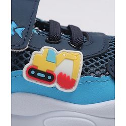 Cute Walk by Babyhug Velcro Closure Sneakers With JCB Applique - Navy Blue