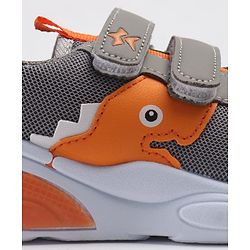 Cute Walk by Babyhug Velcro Closure Sneakers With Animal Patch - Grey