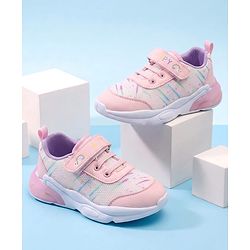 Cute Walk by Babyhug Velcro Closure Rainbow Printed Sneaker - Pink