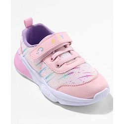 Cute Walk by Babyhug Velcro Closure Rainbow Printed Sneaker - Pink