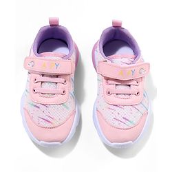 Cute Walk by Babyhug Velcro Closure Rainbow Printed Sneaker - Pink