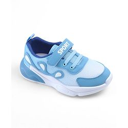 Cute Walk by Babyhug Velcro Closure Text Printed Sneakers - Light Blue