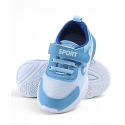 Cute Walk by Babyhug Velcro Closure Text Printed Sneakers - Light Blue