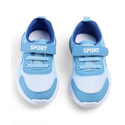 Cute Walk by Babyhug Velcro Closure Text Printed Sneakers - Light Blue