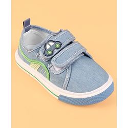 Cute Walk by Babyhug Velcro Closure Casual Shoes With Car Applique - Blue