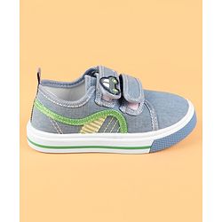 Cute Walk by Babyhug Velcro Closure Casual Shoes With Car Applique - Blue