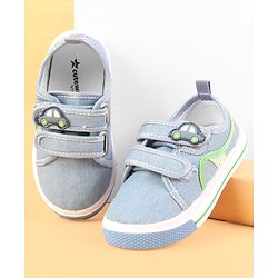 Cute Walk by Babyhug Velcro Closure Casual Shoes With Car Applique - Blue