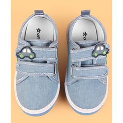 Cute Walk by Babyhug Velcro Closure Casual Shoes With Car Applique - Blue