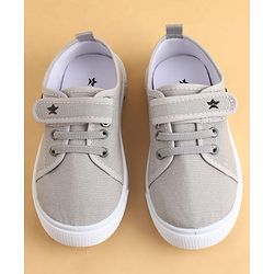 Cute Walk by Babyhug Velcro Closure Casual Shoes with Football Applique - Grey