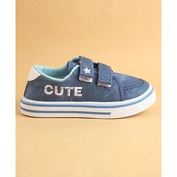 Cute Walk by Babyhug Velcro Closure Casual Shoes with Cute Embroidery - Blue