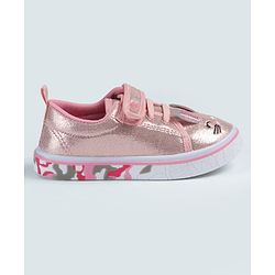 Cute Walk by Babyhug Velcro Closure Casual Shoes with Cat Embroidery - Pink