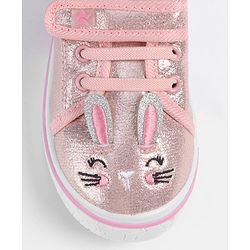 Cute Walk by Babyhug Velcro Closure Casual Shoes with Cat Embroidery - Pink