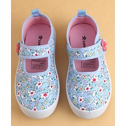 Cute Walk by Babyhug Velcro Closure Casual Shoes with Floral Print - Blue