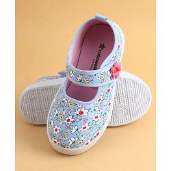 Cute Walk by Babyhug Velcro Closure Casual Shoes with Floral Print - Blue
