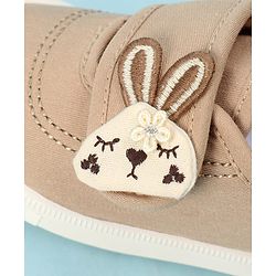 Cute Walk by Babyhug Velcro Closure Casual Shoes with Bunny Applique - Brown