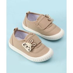 Cute Walk by Babyhug Velcro Closure Casual Shoes with Bunny Applique - Brown