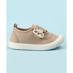 Cute Walk by Babyhug Velcro Closure Casual Shoes with Bunny Applique - Brown