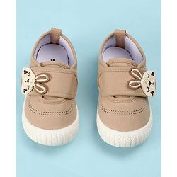Cute Walk by Babyhug Velcro Closure Casual Shoes with Bunny Applique - Brown