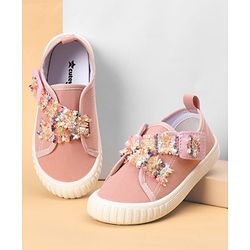Cute Walk by Babyhug Velcro Closure Casual Shoes With Lace Detailing - Pink