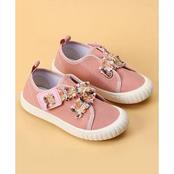 Cute Walk by Babyhug Velcro Closure Casual Shoes With Lace Detailing - Pink
